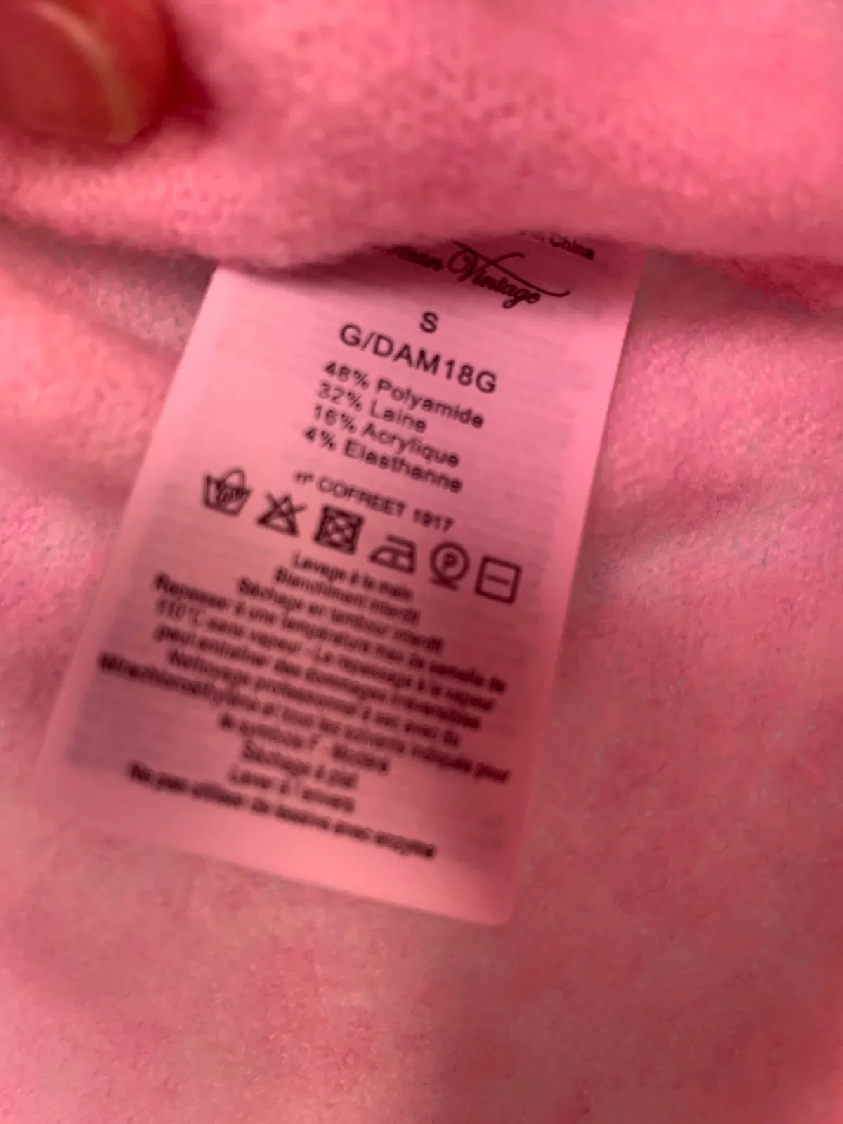 American Vintage Pink Damsville Supersoft Melange Top UK L