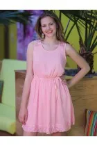 APRIL - PINK CHIFFON DRESS
