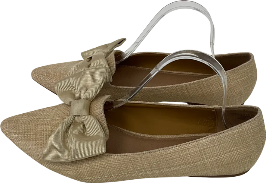 ASOS Beige Wide Fit Woven Pumps With Bow Detailn UK 9 EU 42 👠