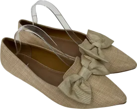 ASOS Beige Wide Fit Woven Pumps With Bow Detailn UK 9 EU 42 👠