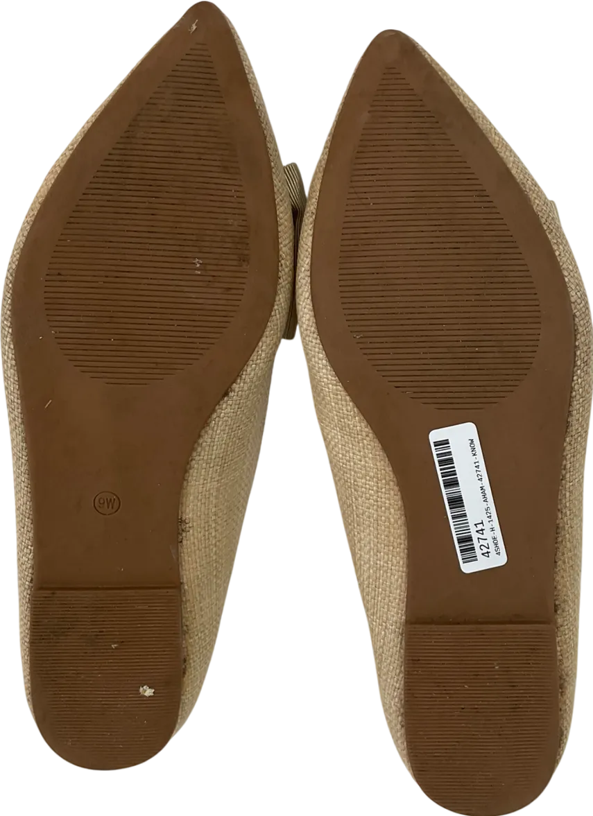 ASOS Beige Wide Fit Woven Pumps With Bow Detailn UK 9 EU 42 👠