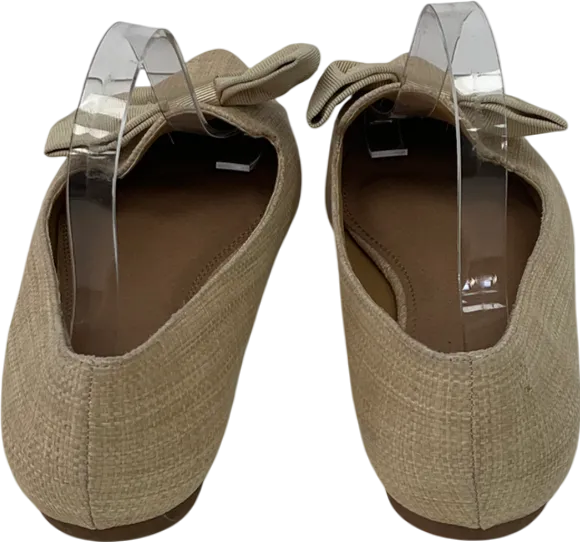 ASOS Beige Wide Fit Woven Pumps With Bow Detailn UK 9 EU 42 👠