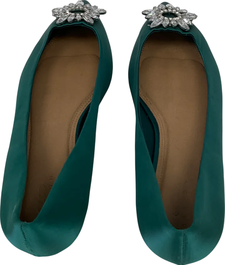 ASOS Green Dimante Embellished Satin Pumps uk 9