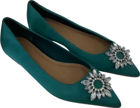 ASOS Green Dimante Embellished Satin Pumps uk 9