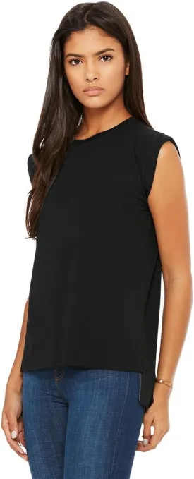 Bella   Canvas Women's Flowy Muscle Tee with Rolled Cuff