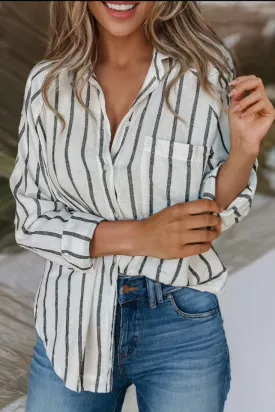 Blouse - Ldc Collared Neck Button Down Stripe Blouse