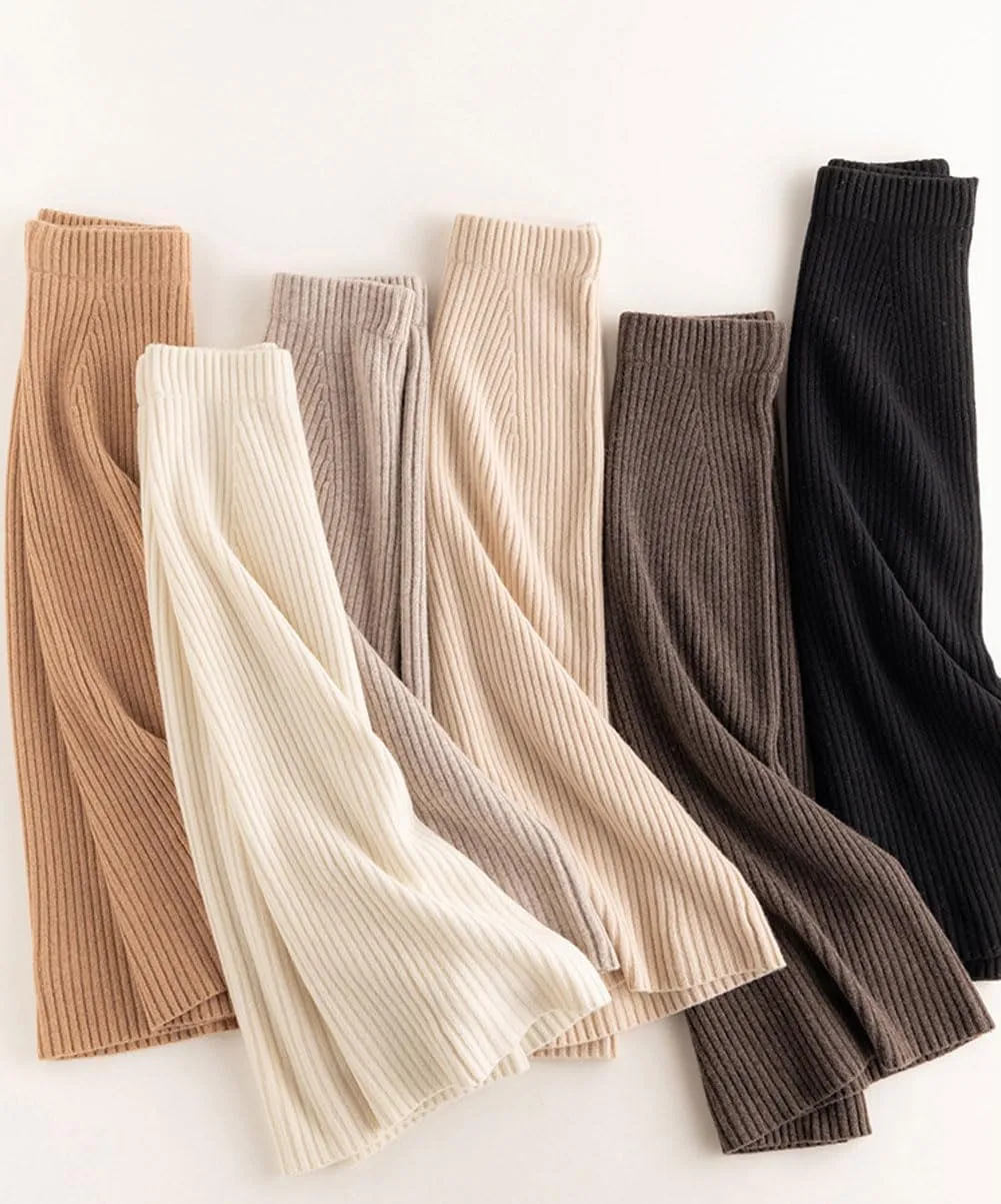chouyatou Women's Fall Elastic High Waist Midi Rib Knit Skirt Office Work Bodycon Sweater Pencil Skirt