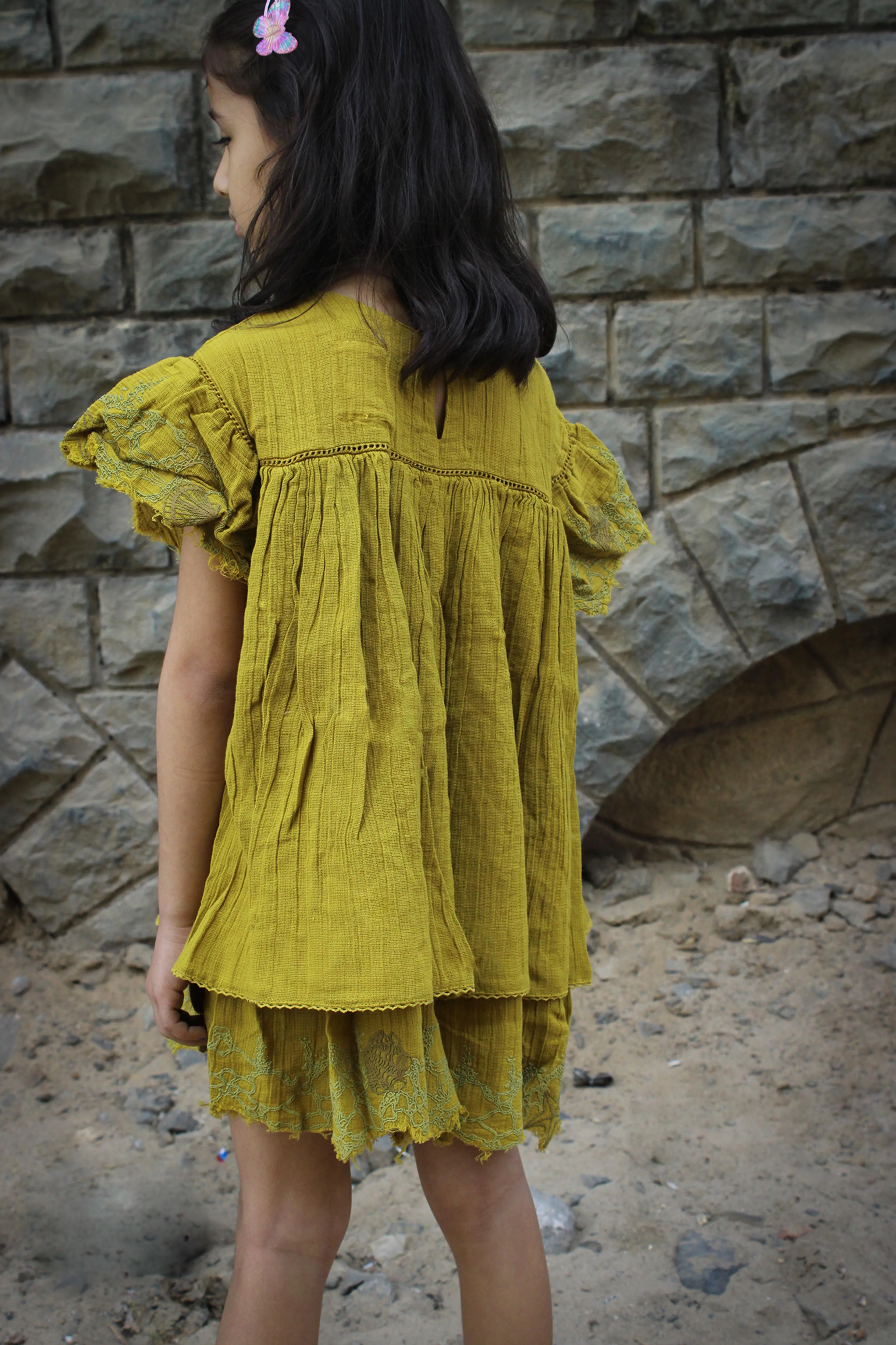 Flutter Dress | Yellow