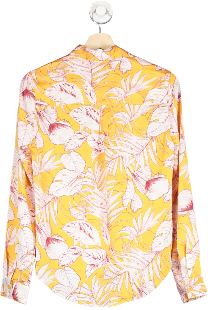 Glamorous Yellow Printed Button Front Blouse UK 8