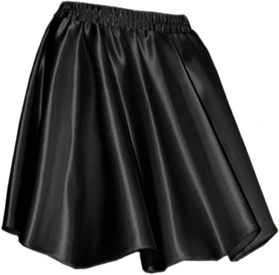 Indian Trendy Women's Basic Versatile Satin Flared Casual Mini Skater Skirt