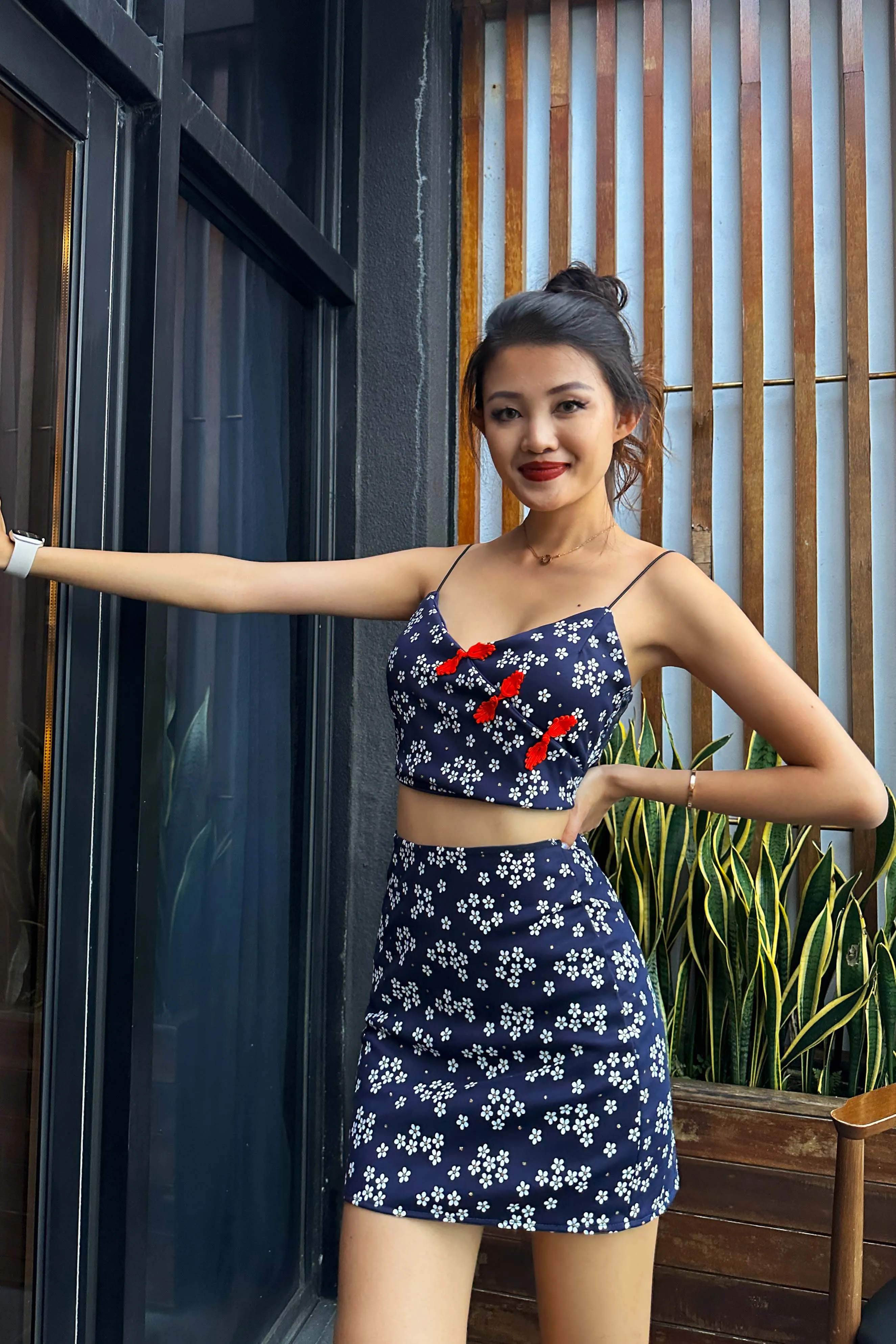 Jinb Floral Oriental Co-ord Skirt Set
