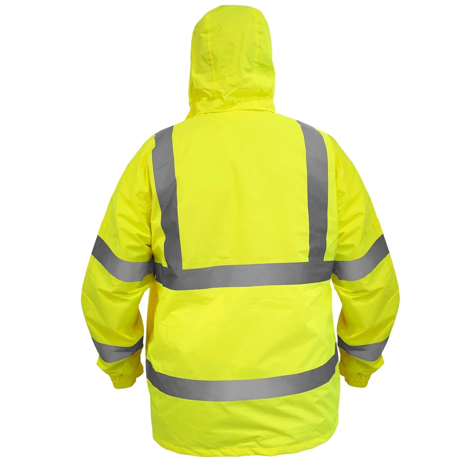 JORESTECH Safety Rain Jacket Waterproof Reflective High Visibility with Interior Mesh Yellow/Lime ANSI Class 3 Level 2 Type R JK-03 (M)