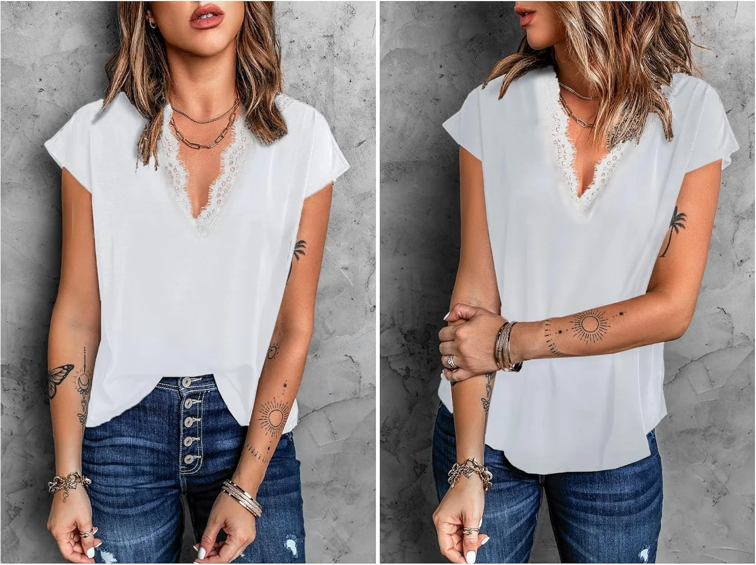 lime flare Dressy Lace Trim Blouse Tops Popular Short Sleeve Shirt