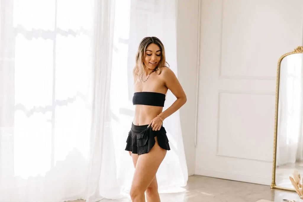 Pin Up Doll Womens Pleated Mini Skirt, Low Rise Micro Style Skirts, Ruffled Dance Skirt, Available in Plaid & Solid Colors
