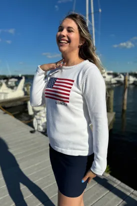 Pink Pineapple Alexandria USA Sweater - White