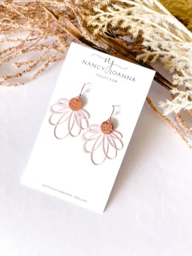 Pink Water Lilly Lace Earrings