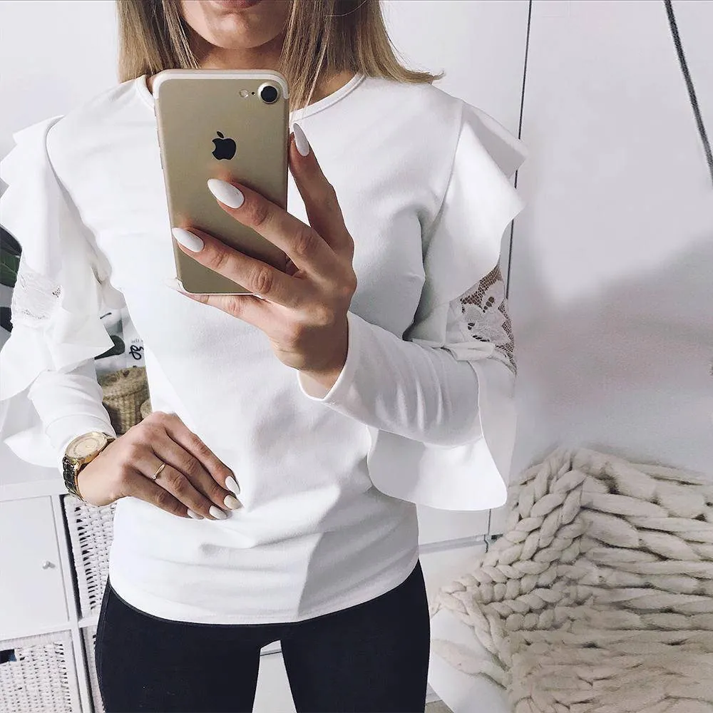 Ruffle Lace Blouse Shirt (US 4-14)