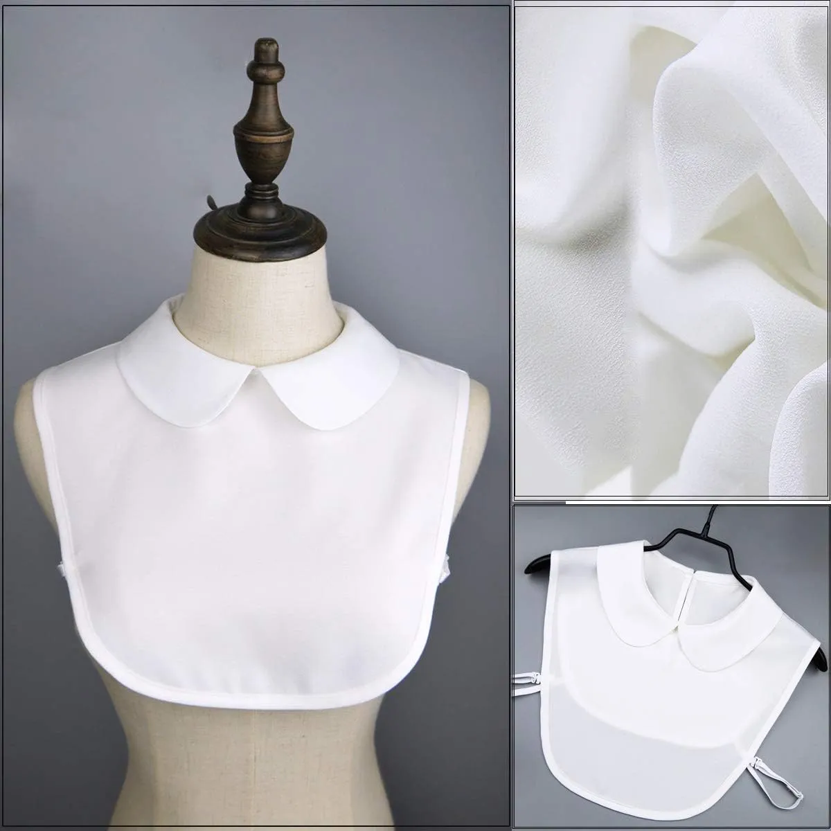 Shinywear Ruffles Turtle Neck False Shirt Collar Lace Crystal Pearls Decorative Dicky Choker Detachable Doll Lapel Blouse
