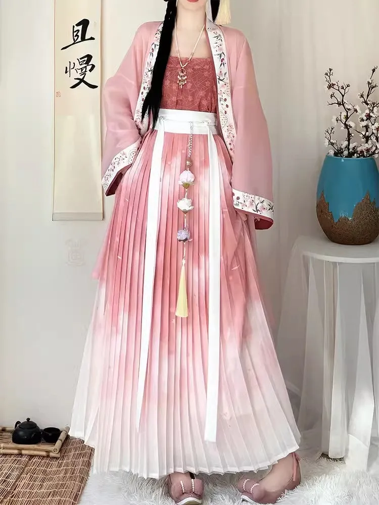Xiaoxiaomuyu Song Dynasty Qiyao Spring and Summer Pleated Skirt Set